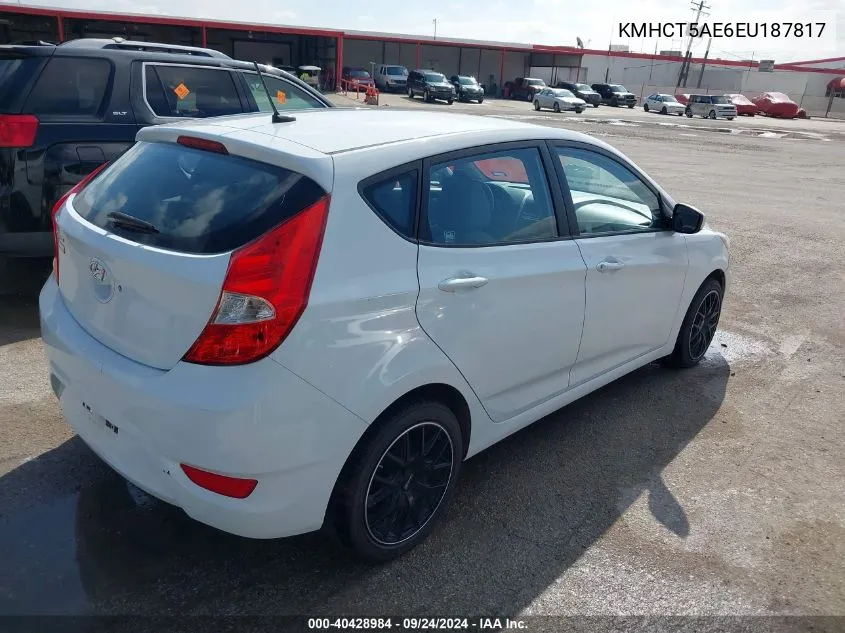 KMHCT5AE6EU187817 2014 Hyundai Accent Gs