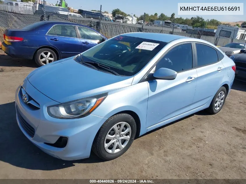 2014 Hyundai Accent Gls VIN: KMHCT4AE6EU616691 Lot: 40440826