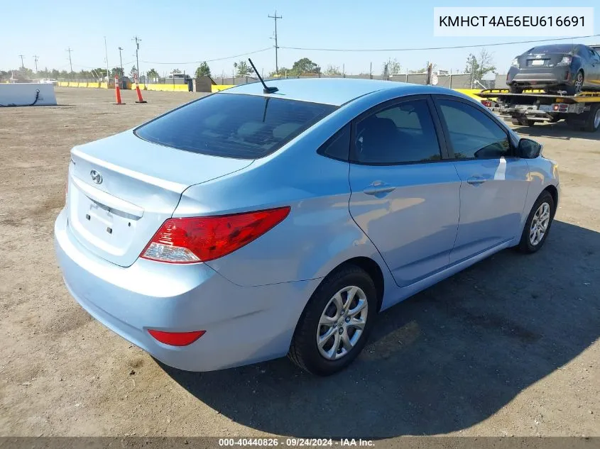 2014 Hyundai Accent Gls VIN: KMHCT4AE6EU616691 Lot: 40440826