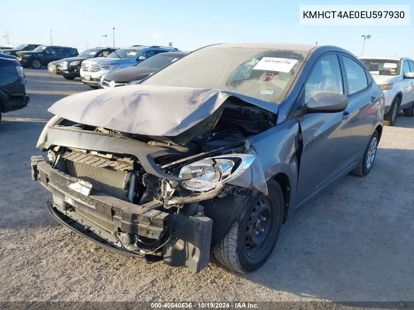 KMHCT4AE0EU597930 2014 Hyundai Accent Gls/Gs