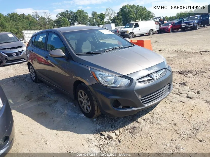 2014 Hyundai Accent Gs VIN: KMHCT5AEXEU149278 Lot: 40572887