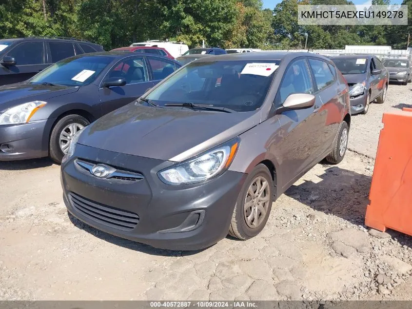 2014 Hyundai Accent Gs VIN: KMHCT5AEXEU149278 Lot: 40572887