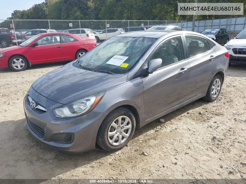 2014 Hyundai Accent Gls VIN: KMHCT4AE4EU680146 Lot: 40594841