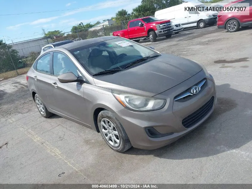 2014 Hyundai Accent Gls/Gs VIN: KMHCT4AE0EU607307 Lot: 40603499