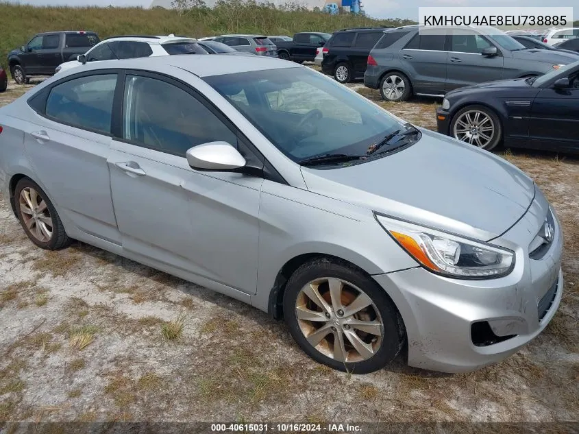 2014 Hyundai Accent Gls VIN: KMHCU4AE8EU738885 Lot: 40615031