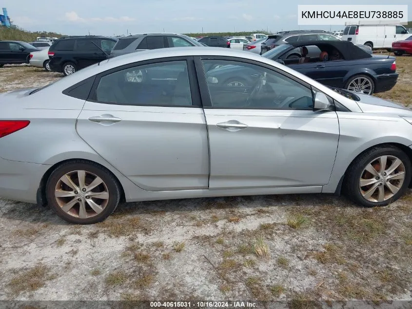 2014 Hyundai Accent Gls VIN: KMHCU4AE8EU738885 Lot: 40615031