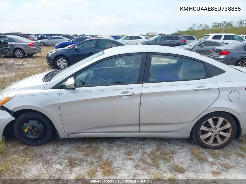 2014 Hyundai Accent Gls VIN: KMHCU4AE8EU738885 Lot: 40615031