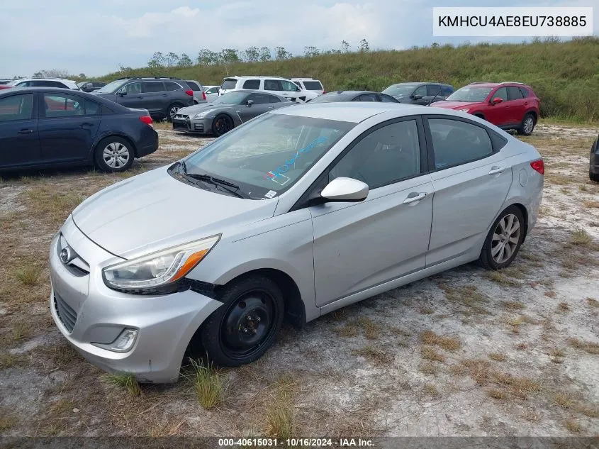 2014 Hyundai Accent Gls VIN: KMHCU4AE8EU738885 Lot: 40615031