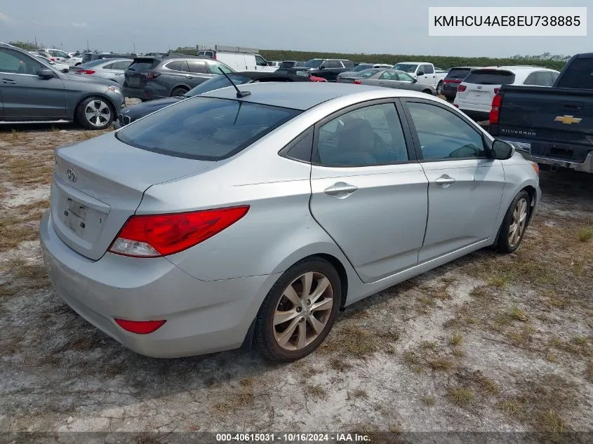 2014 Hyundai Accent Gls VIN: KMHCU4AE8EU738885 Lot: 40615031