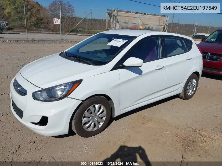 2014 Hyundai Accent Gs VIN: KMHCT5AE2EU197549 Lot: 40645023