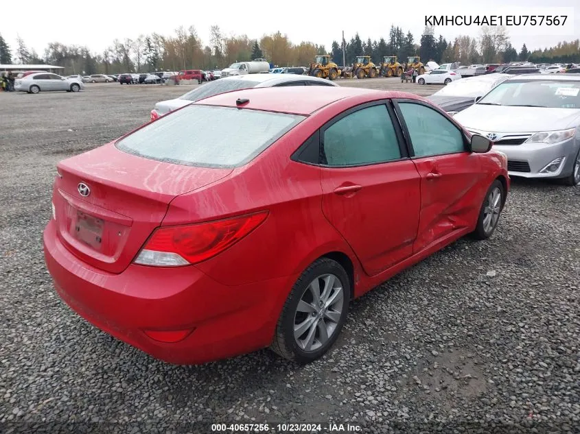 KMHCU4AE1EU757567 2014 Hyundai Accent Gls