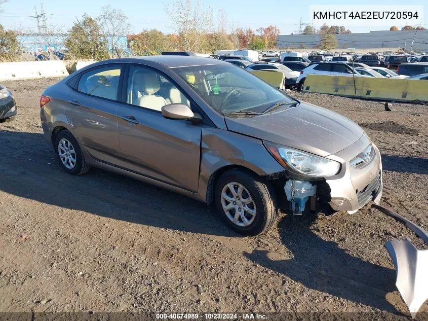 2014 Hyundai Accent Gls VIN: KMHCT4AE2EU720594 Lot: 40674989