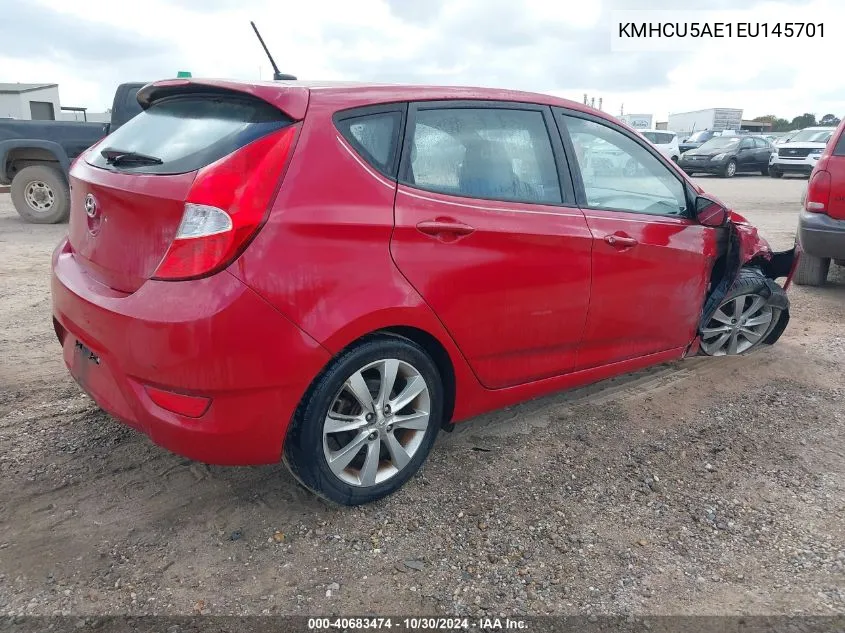 2014 Hyundai Accent Se VIN: KMHCU5AE1EU145701 Lot: 40683474