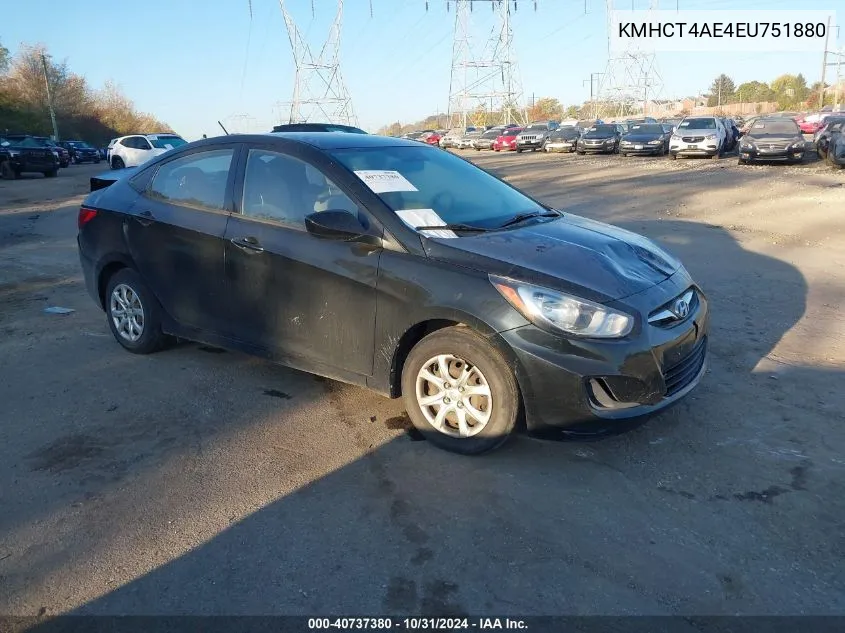 2014 Hyundai Accent Gls VIN: KMHCT4AE4EU751880 Lot: 40737380