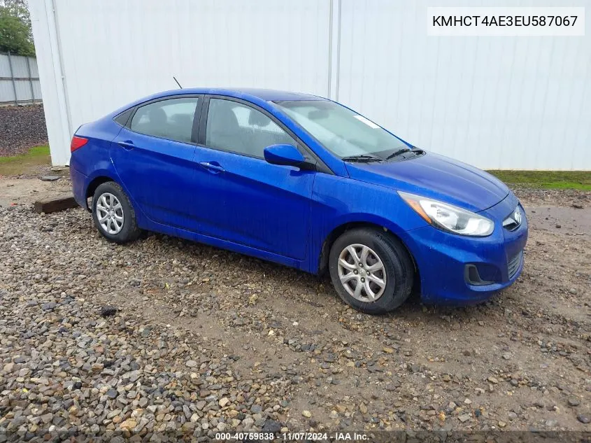 2014 Hyundai Accent Gls VIN: KMHCT4AE3EU587067 Lot: 40759838