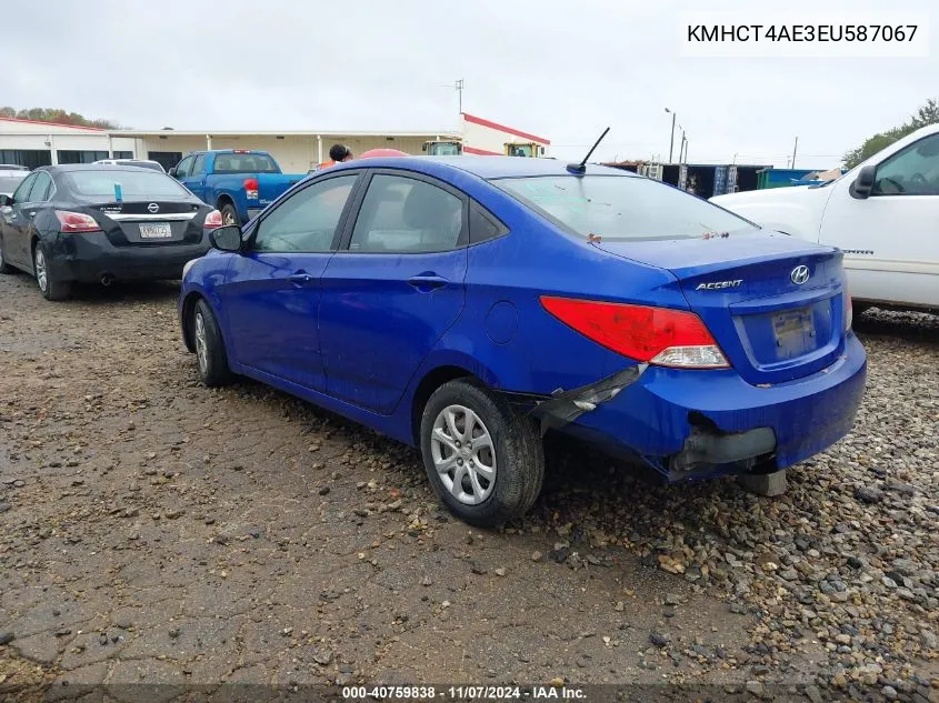 2014 Hyundai Accent Gls VIN: KMHCT4AE3EU587067 Lot: 40759838