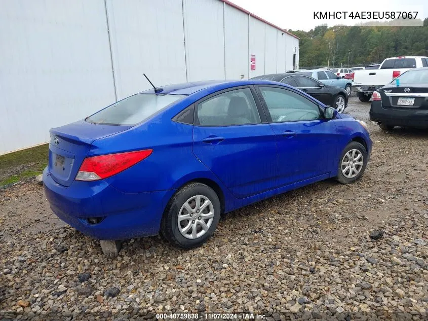 2014 Hyundai Accent Gls VIN: KMHCT4AE3EU587067 Lot: 40759838