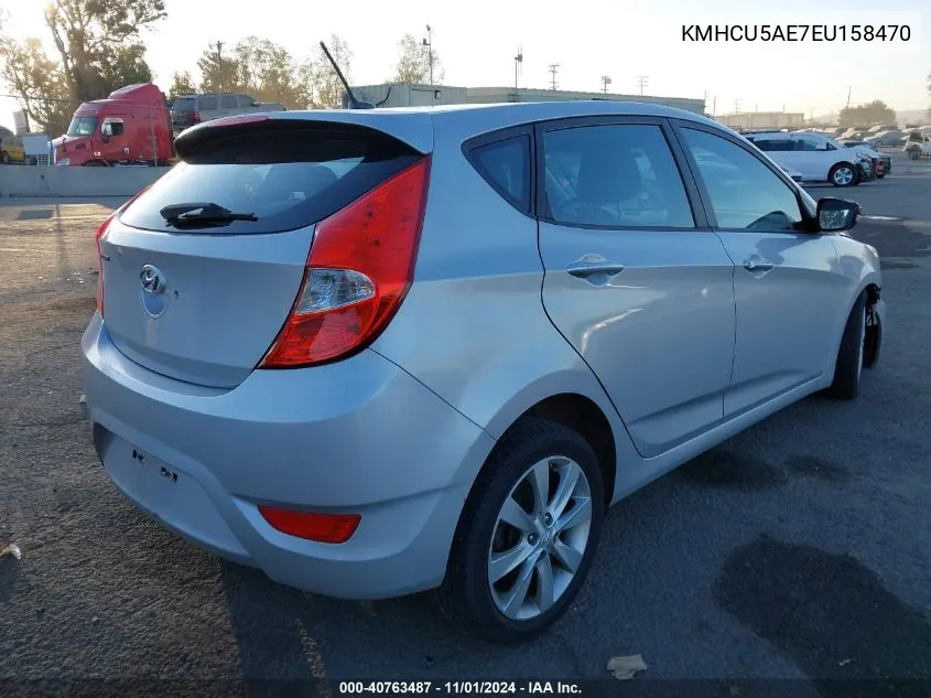 2014 Hyundai Accent Se VIN: KMHCU5AE7EU158470 Lot: 40763487