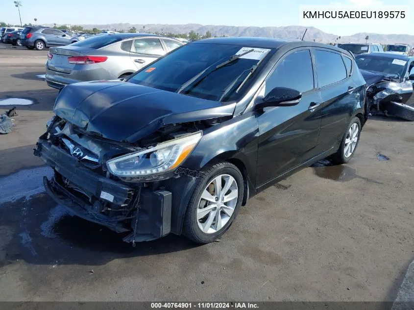 2014 Hyundai Accent Se VIN: KMHCU5AE0EU189575 Lot: 40764901