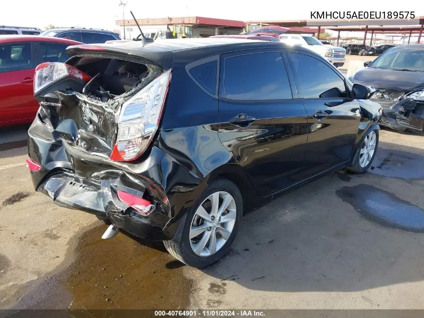 2014 Hyundai Accent Se VIN: KMHCU5AE0EU189575 Lot: 40764901