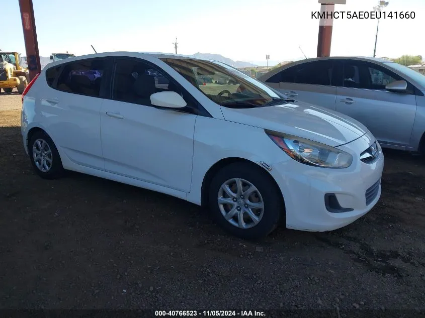 2014 Hyundai Accent Gs VIN: KMHCT5AE0EU141660 Lot: 40766523