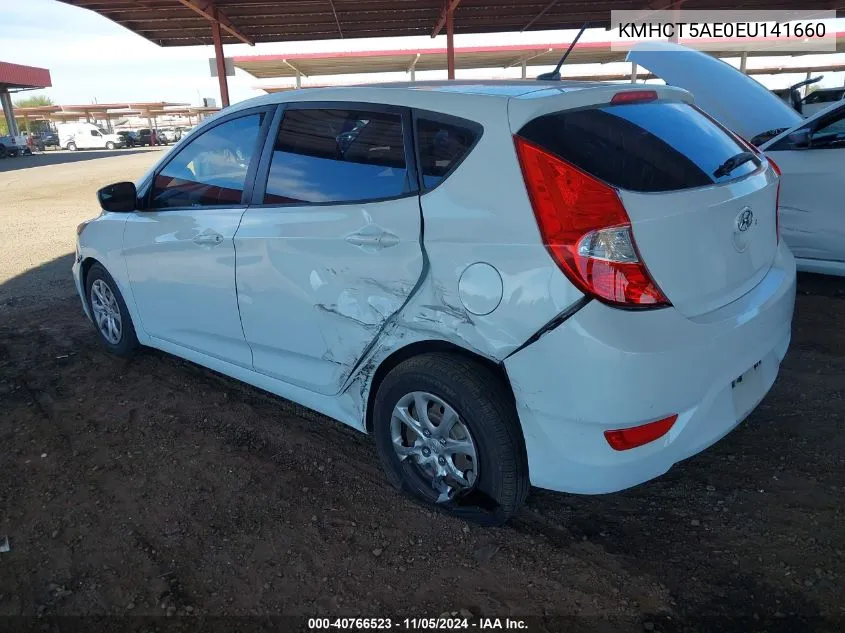 2014 Hyundai Accent Gs VIN: KMHCT5AE0EU141660 Lot: 40766523