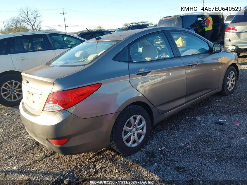 2014 Hyundai Accent Gls VIN: KMHCT4AE7EU640529 Lot: 40787290