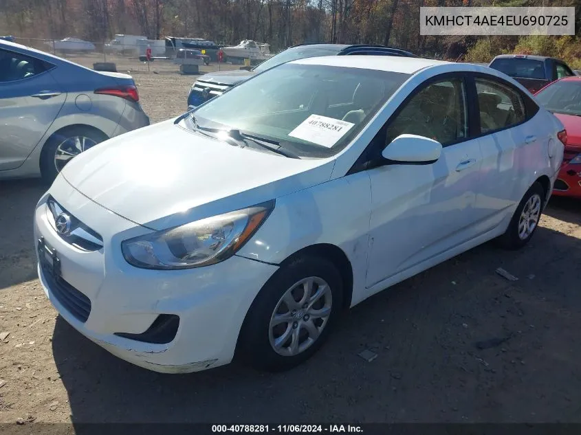 2014 Hyundai Accent Gls VIN: KMHCT4AE4EU690725 Lot: 40788281