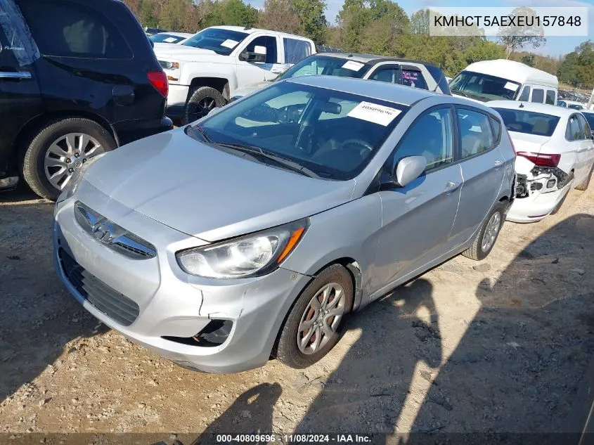 2014 Hyundai Accent Gs VIN: KMHCT5AEXEU157848 Lot: 40809696