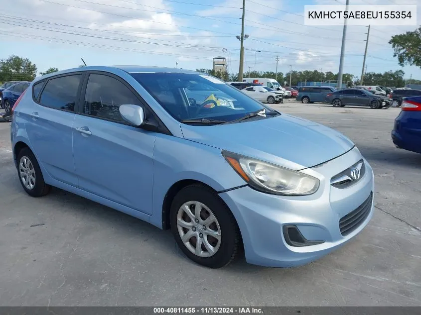 2014 Hyundai Accent Gs VIN: KMHCT5AE8EU155354 Lot: 40811455