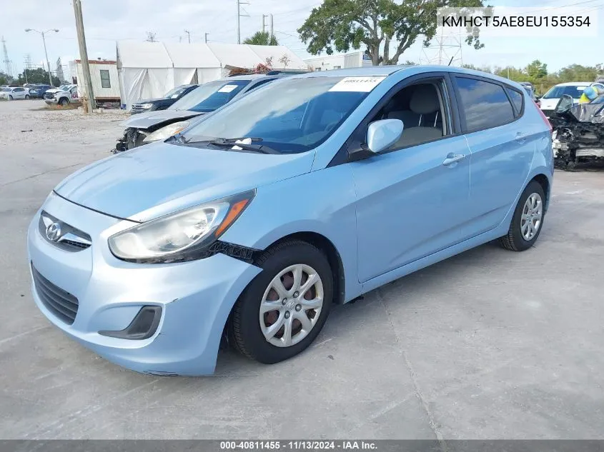 2014 Hyundai Accent Gs VIN: KMHCT5AE8EU155354 Lot: 40811455