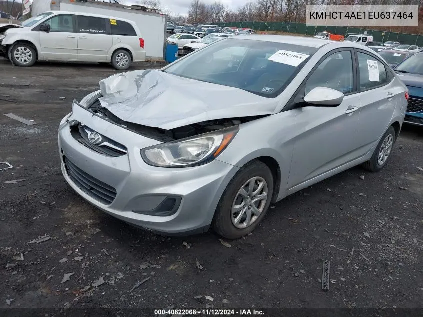 2014 Hyundai Accent Gls VIN: KMHCT4AE1EU637464 Lot: 40822068