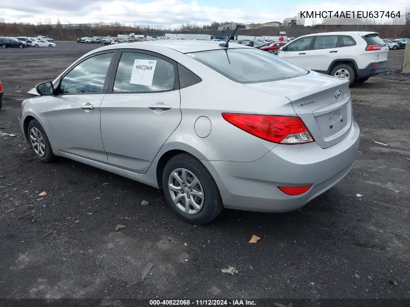 2014 Hyundai Accent Gls VIN: KMHCT4AE1EU637464 Lot: 40822068