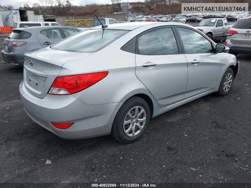 2014 Hyundai Accent Gls VIN: KMHCT4AE1EU637464 Lot: 40822068