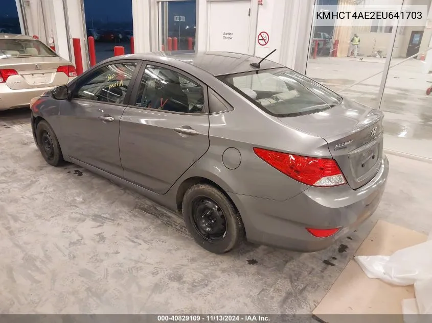 2014 Hyundai Accent Gls VIN: KMHCT4AE2EU641703 Lot: 40829109