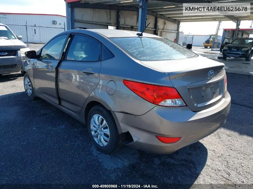 2014 Hyundai Accent Gls VIN: KMHCT4AE4EU625678 Lot: 40900968