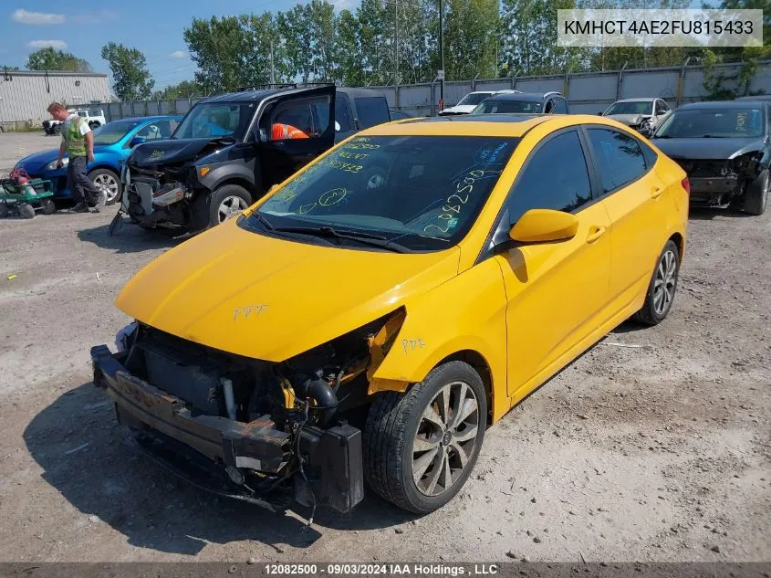 2015 Hyundai Accent Se VIN: KMHCT4AE2FU815433 Lot: 12082500