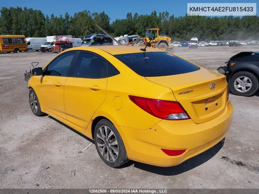 KMHCT4AE2FU815433 2015 Hyundai Accent Se