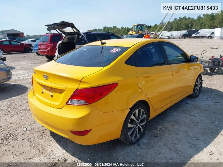 KMHCT4AE2FU815433 2015 Hyundai Accent Se