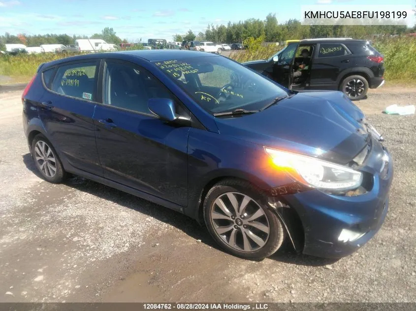 2015 Hyundai Accent Gls/Se VIN: KMHCU5AE8FU198199 Lot: 12084762