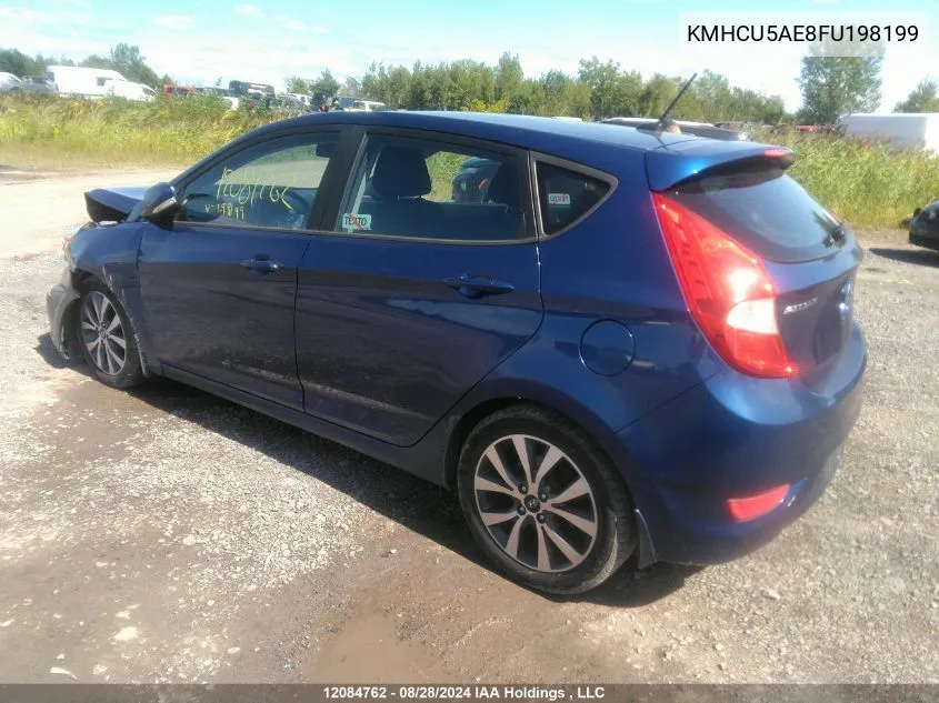 2015 Hyundai Accent Gls/Se VIN: KMHCU5AE8FU198199 Lot: 12084762