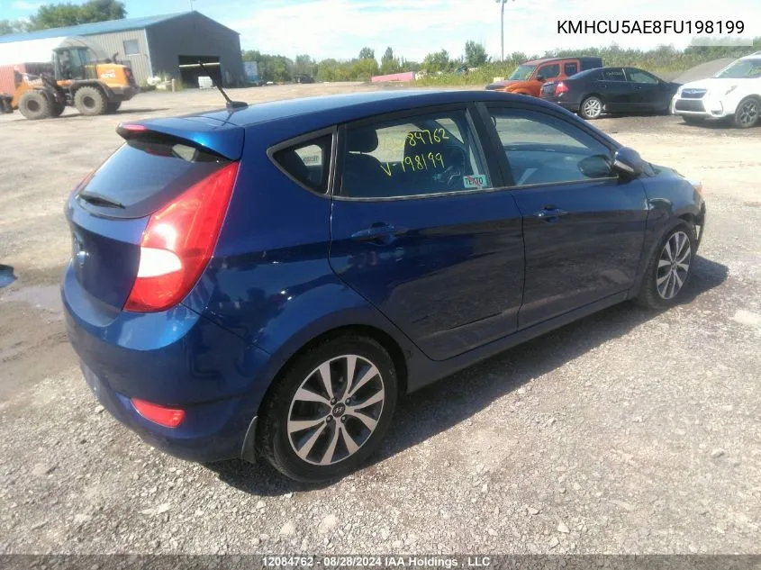 2015 Hyundai Accent Gls/Se VIN: KMHCU5AE8FU198199 Lot: 12084762