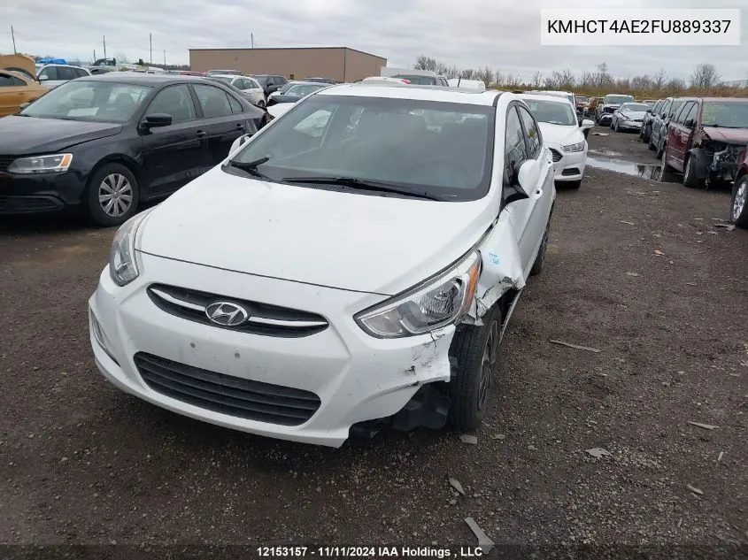 2015 Hyundai Accent Se VIN: KMHCT4AE2FU889337 Lot: 12153157