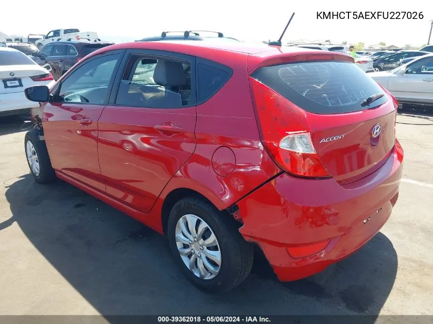 KMHCT5AEXFU227026 2015 Hyundai Accent Gs