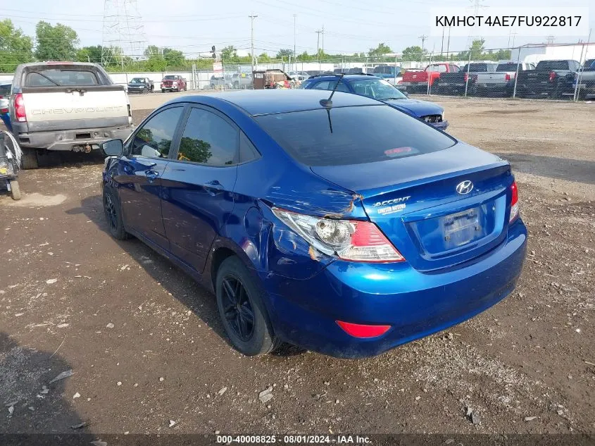 KMHCT4AE7FU922817 2015 Hyundai Accent Gls