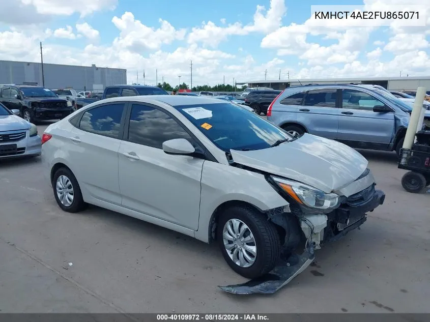 2015 Hyundai Accent Gls VIN: KMHCT4AE2FU865071 Lot: 40109972