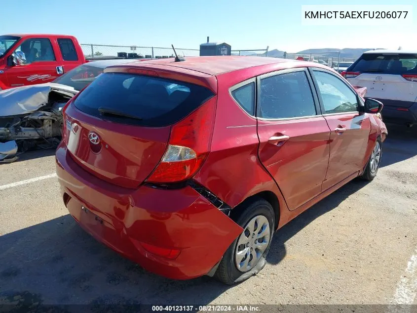 2015 Hyundai Accent Gs VIN: KMHCT5AEXFU206077 Lot: 40123137