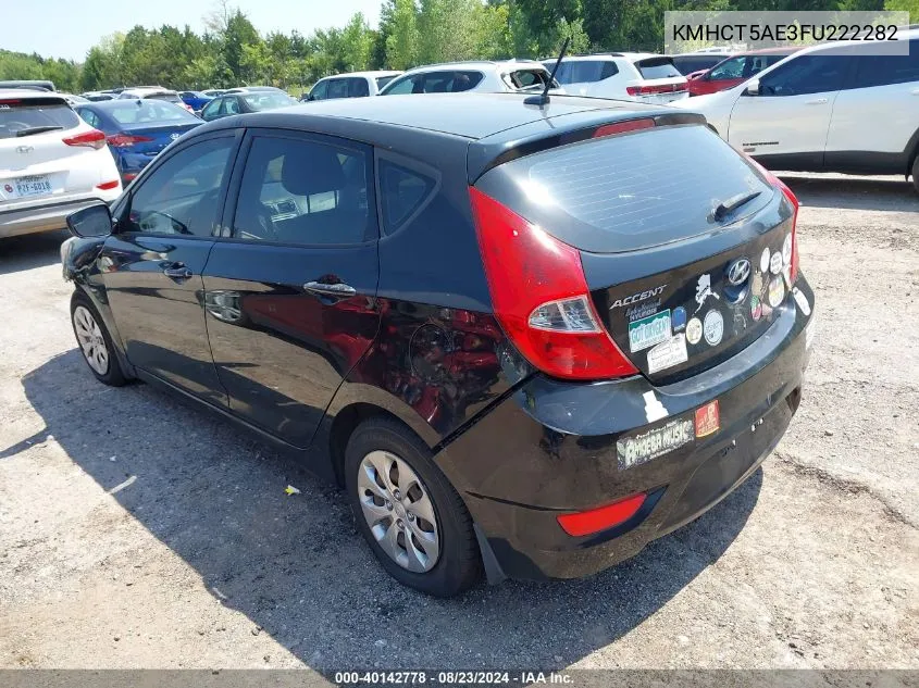 2015 Hyundai Accent Gs VIN: KMHCT5AE3FU222282 Lot: 40142778