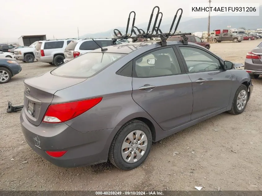 2015 Hyundai Accent Gls VIN: KMHCT4AE1FU931206 Lot: 40259249