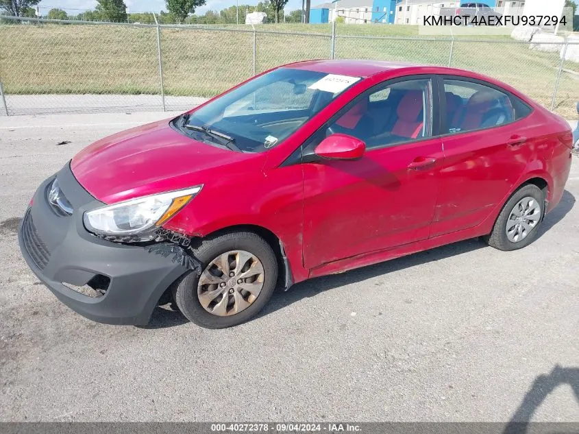 2015 Hyundai Accent Gls VIN: KMHCT4AEXFU937294 Lot: 40272378